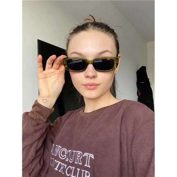 4 Pack Retro Sunglasses Vintage Sunglasses Small Square Rectangle 90s Glasses - Picture 7 of 7